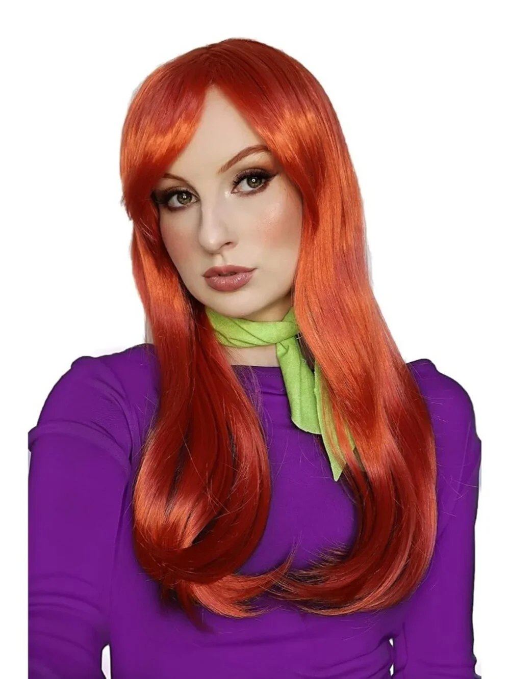 Women's Orange 10 Inch Heat Resistant Realistic Disco Long Curly Hair Wigs